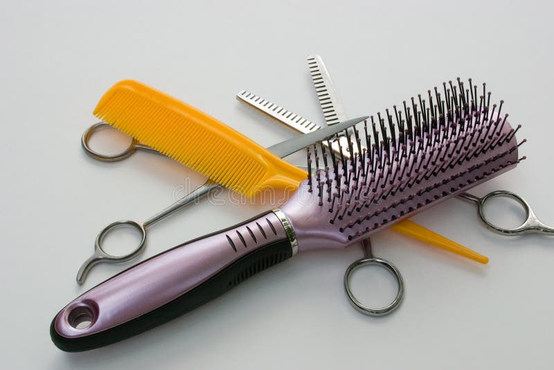 The tools necessary to keep one's hair tidy. The tools necessary to keep one's hair tidy