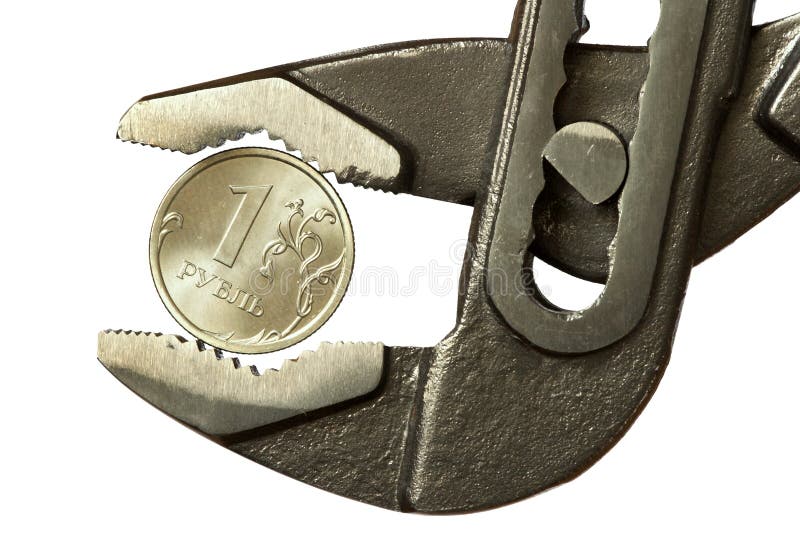 1 ruble in adjustable spanner