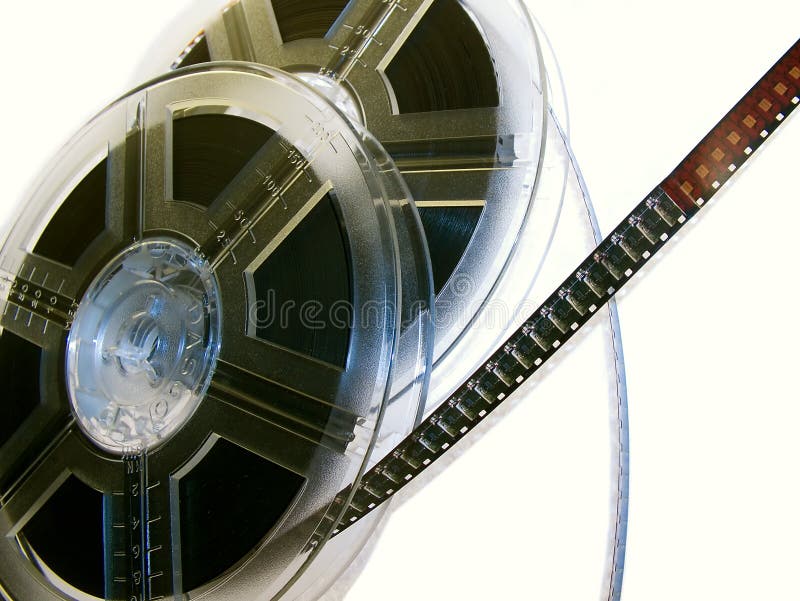 Two Film reels with film strip. Two Film reels with film strip