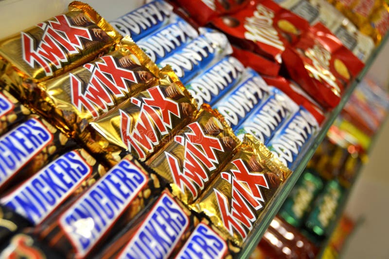 Colorful chocolate bars in a candy store. Colorful chocolate bars in a candy store