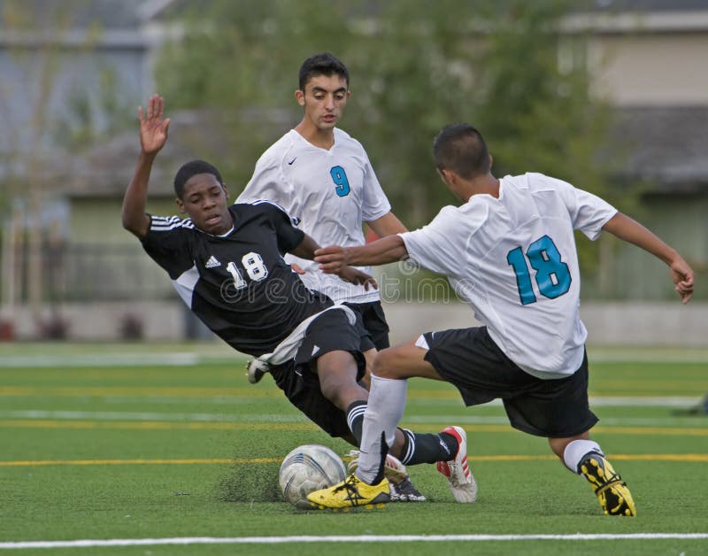 September 23, 2008 Oregon High School Boys Varsity Soccer. Hillsboro's Century High School Jags V Portland's Parkrose High school. Parkrose trying to keep Century Jags from stealing the ball. Final score 3-1 Century. September 23, 2008 Oregon High School Boys Varsity Soccer. Hillsboro's Century High School Jags V Portland's Parkrose High school. Parkrose trying to keep Century Jags from stealing the ball. Final score 3-1 Century.