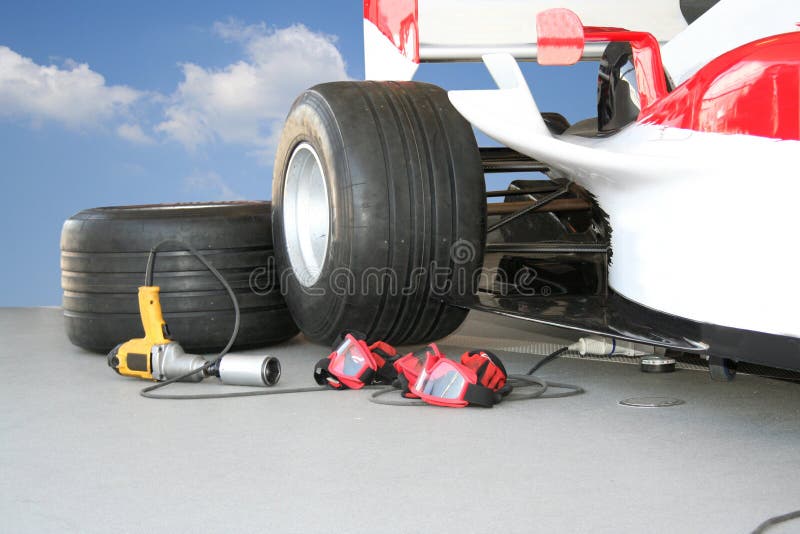 Formula - 1 Pit stop team tools. Formula - 1 Pit stop team tools