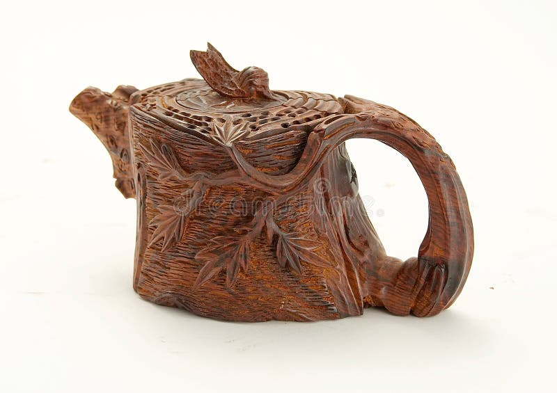Wooden teapot from Chinese wood carving shop. Wooden teapot from Chinese wood carving shop