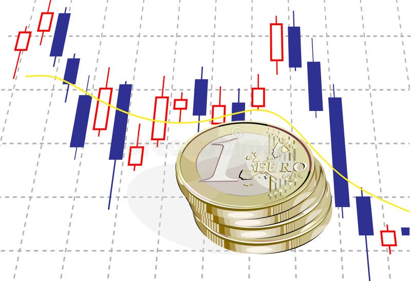 1 евро диаграммы иллюстрация вектора 1 евро диаграммы иллюстрация вектора