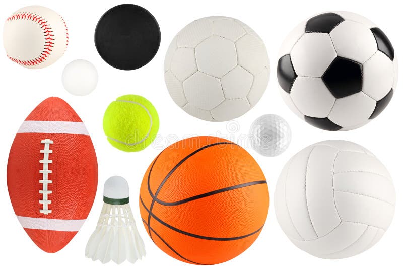 A set of different sport equipment and balls. A set of different sport equipment and balls