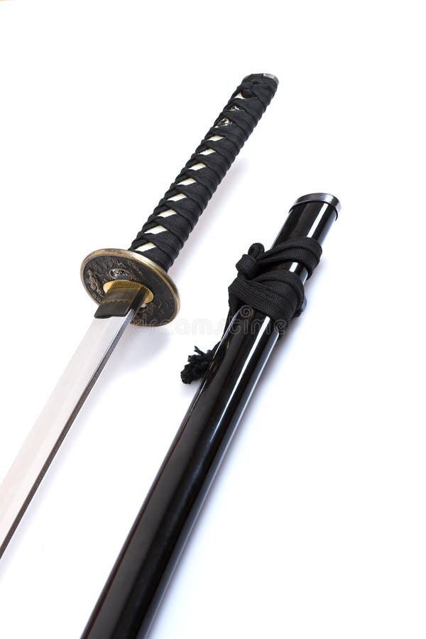 Katana - Japanese sword on white background. Katana - Japanese sword on white background