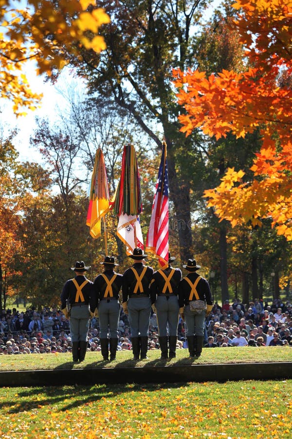 Fort Hood's 1st Cavalry Division color guard present colors during the Veterans Day annual ceremony at the Vietnam Veterans Memorial attended by hundreds of patriots on a warm and sunny day in Washington D.C. 11 November 2011. Fort Hood's 1st Cavalry Division color guard present colors during the Veterans Day annual ceremony at the Vietnam Veterans Memorial attended by hundreds of patriots on a warm and sunny day in Washington D.C. 11 November 2011.