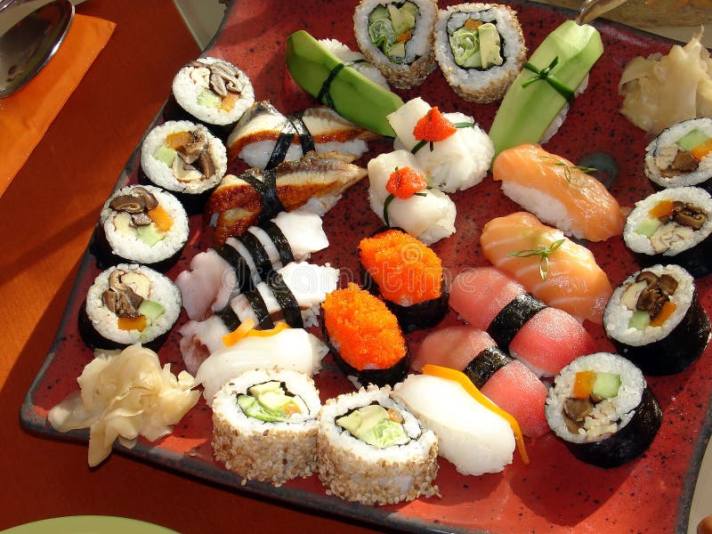 Traditional japanese food, home sushi. Traditional japanese food, home sushi