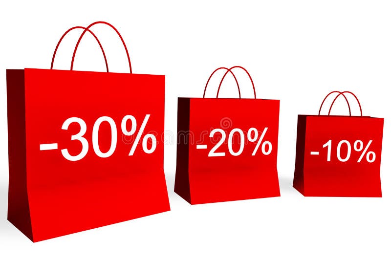 10, 20, and 30 Percent Off Sales Stock Illustration - Illustration of  discount, present: 7428975
