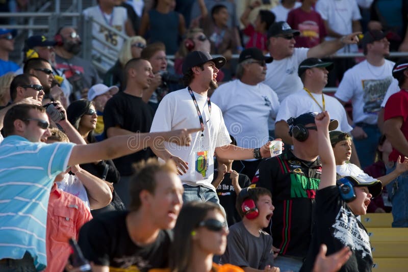 10 October, 2009: Fans cheer for their favorite drivers during the Copart 300 at the Auto Club Speedway in Fontana, CA. 10 October, 2009: Fans cheer for their favorite drivers during the Copart 300 at the Auto Club Speedway in Fontana, CA.