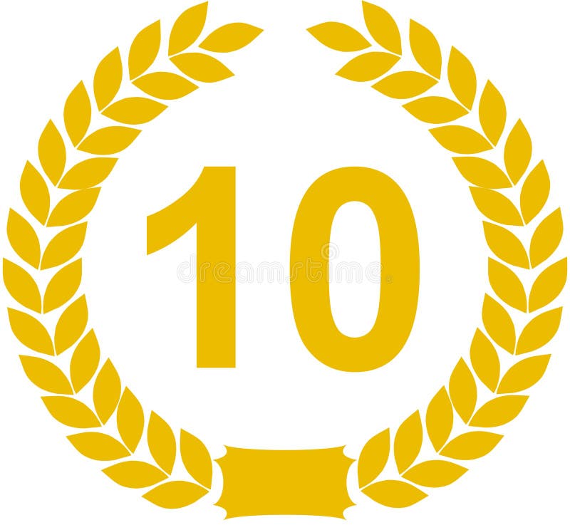 10 ans de guirlande de laurier illustration stock 10 ans de guirlande de laurier illustration stock