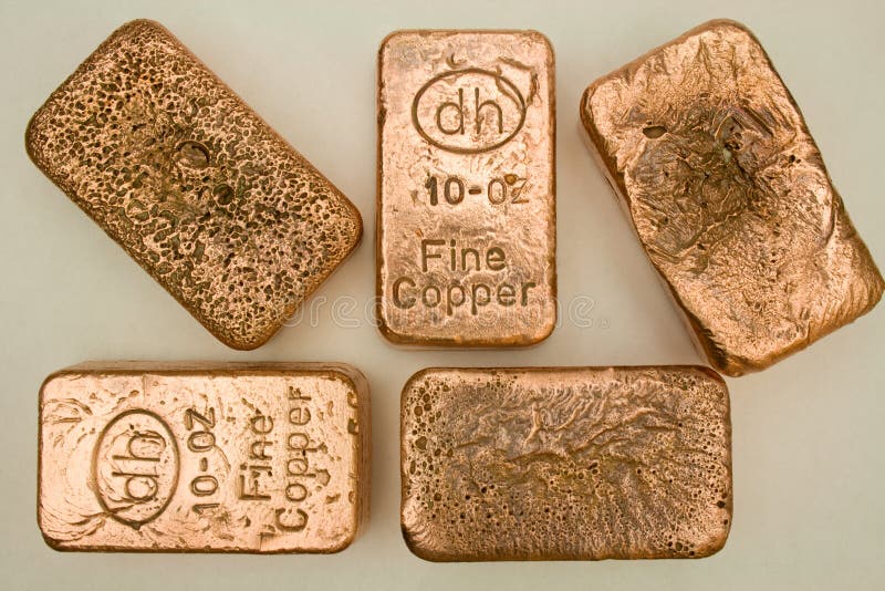 10 Ounce Pure Copper Bullion Bars Editorial Photo Image of pure