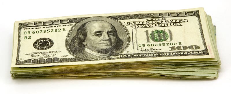 100 Dollar Bills stock images