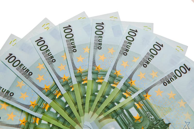 100 Euro banknotes.