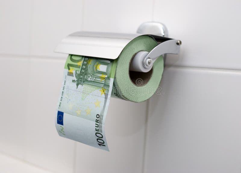 100 Euro Toilet Paper stock photo. Image of roll, money - 4009744