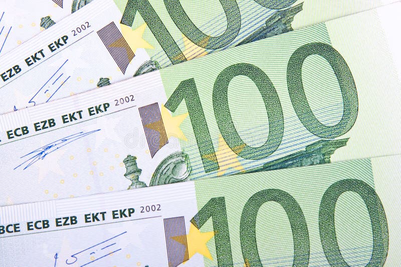 100 euros macro royalty free stock photo