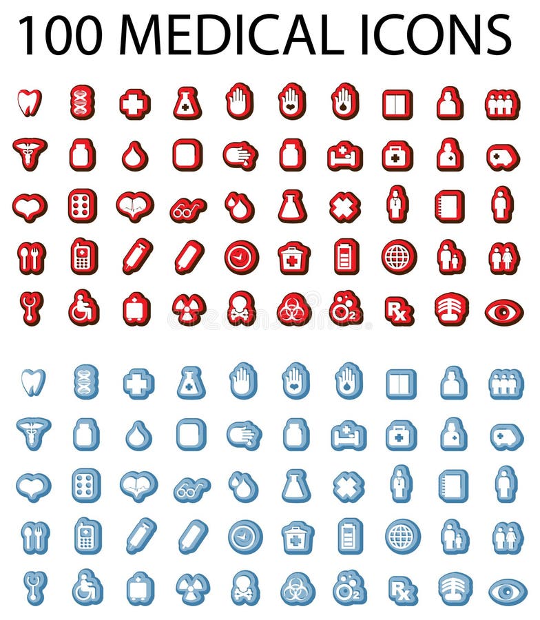 100 Medical icons set