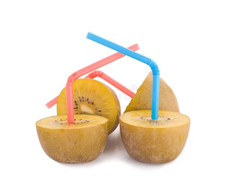 100 percent pure kiwi juice, color Straw on kiwi, concept of kiwi juice. 100 percent pure kiwi juice, color Straw on kiwi, concept of kiwi juice