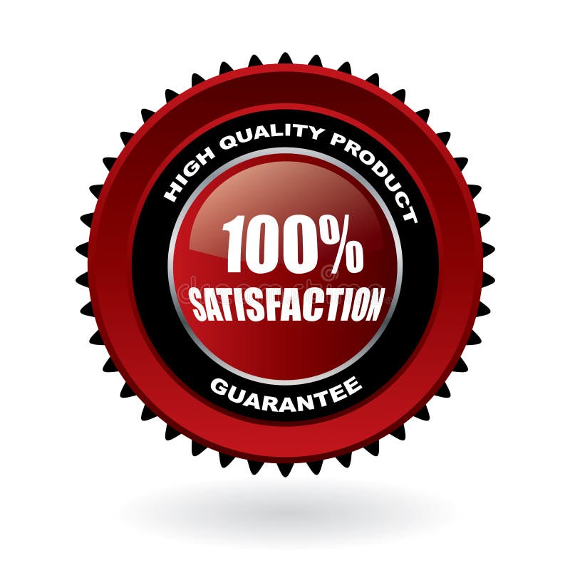 100% satisfaction guarantee emblem with ref vector illustration