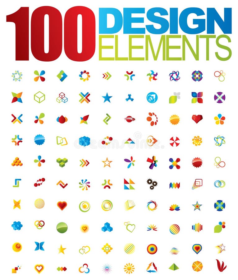 100 vectorembleem en ontwerpelementen stock illustratie 100 vectorembleem en ontwerpelementen stock illustratie