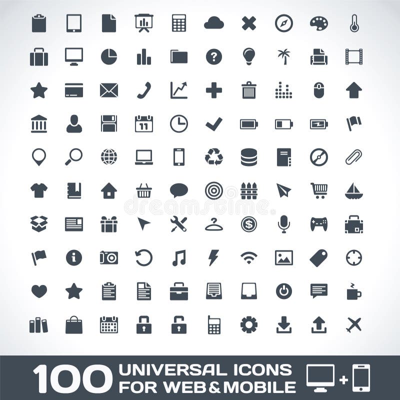 Vector Icons For Web and Mobile. Vector Icons For Web and Mobile