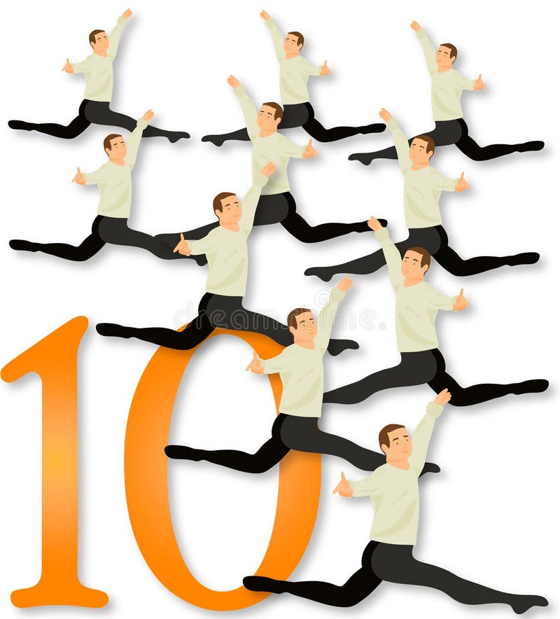 10masculino bailarines saltar.