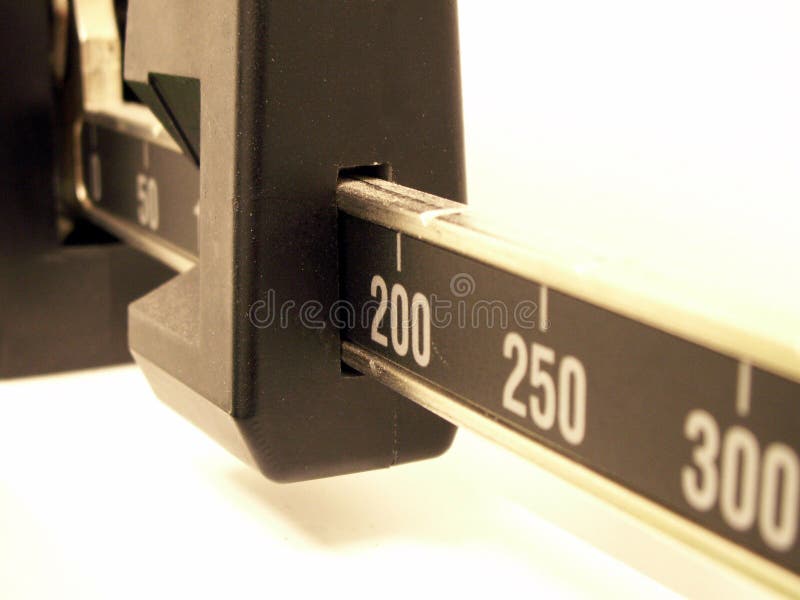 Macro of a doctor's office scale. Macro of a doctor's office scale