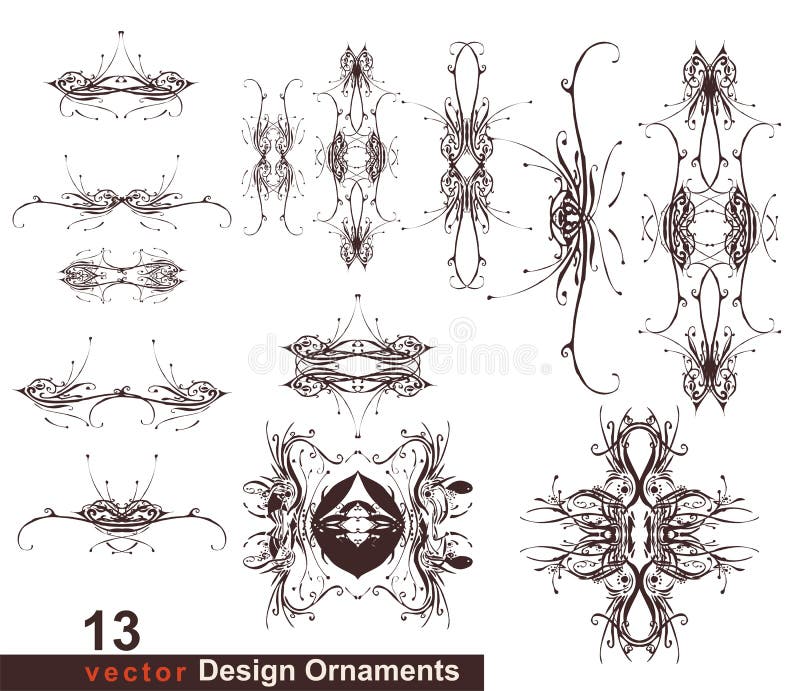 13 ornements de conception florale illustration de vecteur 13 ornements de conception florale illustration de vecteur