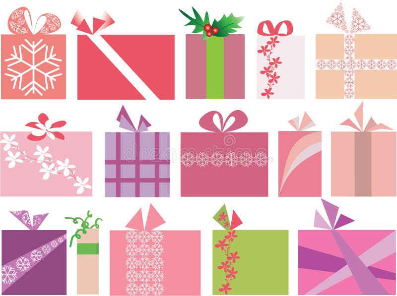 15 vecteur réglé de Noël par cadeaux illustration stock 15 vecteur réglé de Noël par cadeaux illustration stock
