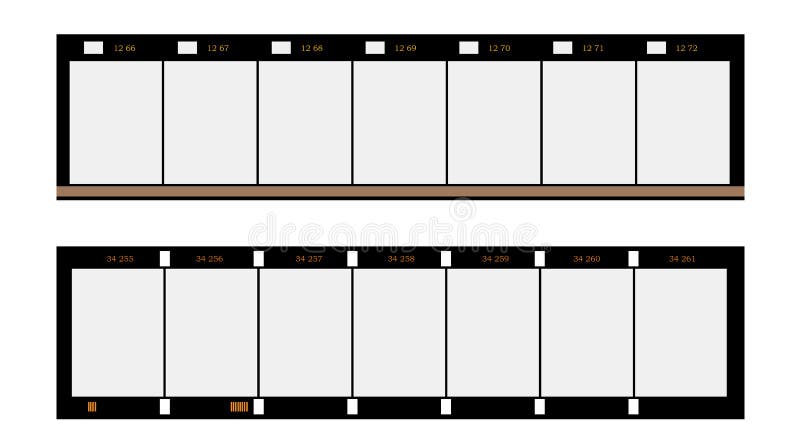 16mm format filmstrip, picture frames royalty free illustration