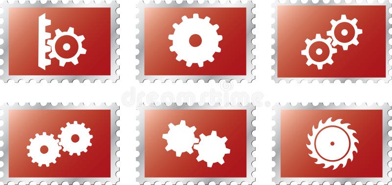 18 шестерен установили stamps2 иллюстрация штока 18 шестерен установили stamps2 иллюстрация штока