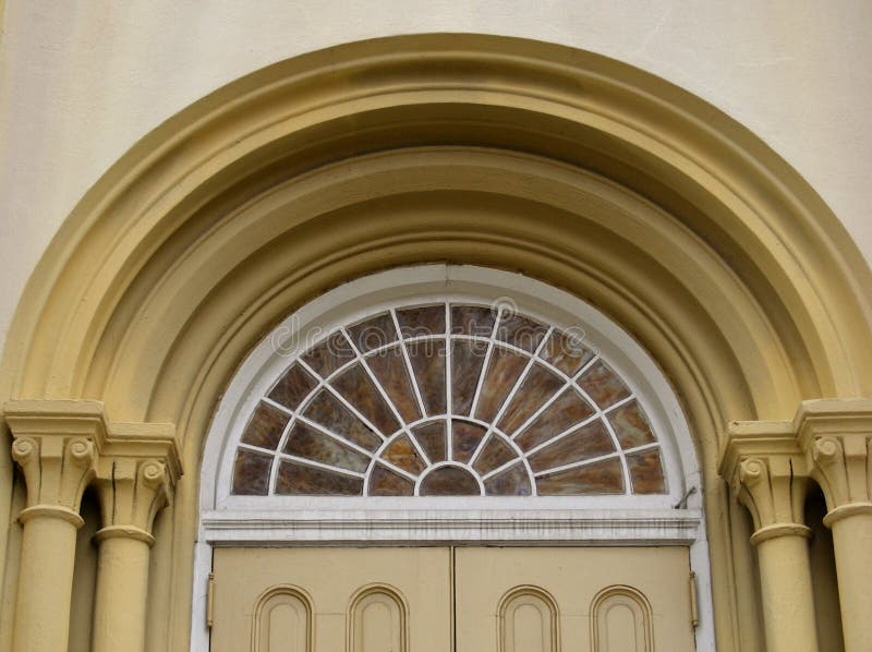 1856 Stained Glass Arched Window Stock Image Image of worn, stain
