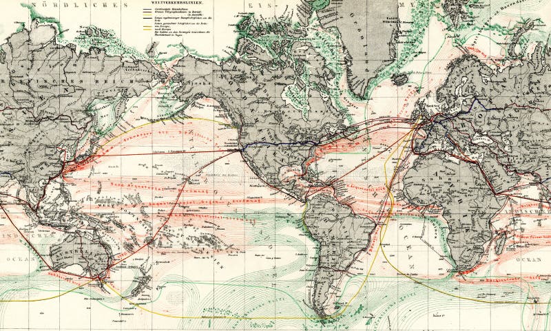 1875古色古香的现行对照海洋世界 皇族释放例证
