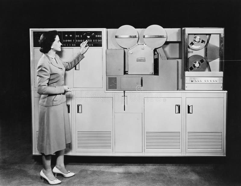 1950's COMPUTER (All persons depicted are no longer living and no estate exists. Supplier grants that there will be no model release issues. ). All devices stock images, royalty-free photos and pictures