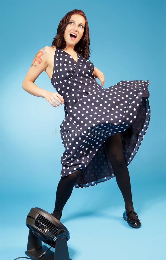 1950 s Pin-Up Style Image stock photo. Image of girl, dotted - 9297290