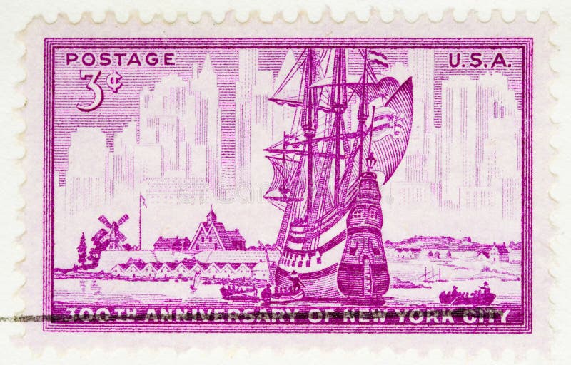 1952 Stamp New York City editorial stock photo. Image of cent 7498553