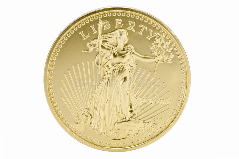 1oz Solid Gold 50 Dollar Coin - USA royalty free stock photography