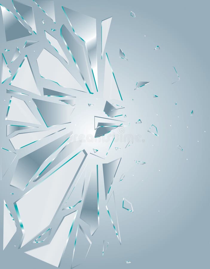 Broken Glass White 1 Vector Drawing. Broken Glass White 1 Vector Drawing