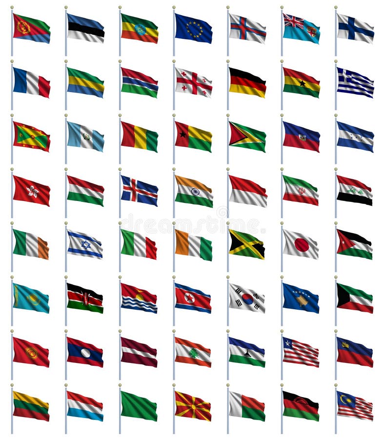 Ensemble de Drapeaux du Monde 2/4 illustration stock