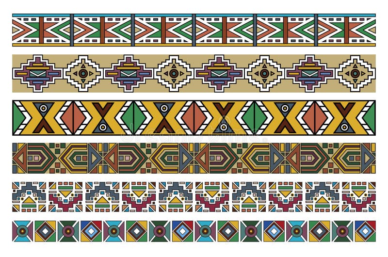 2 afrykanów sztuki granicy ndebele wzór