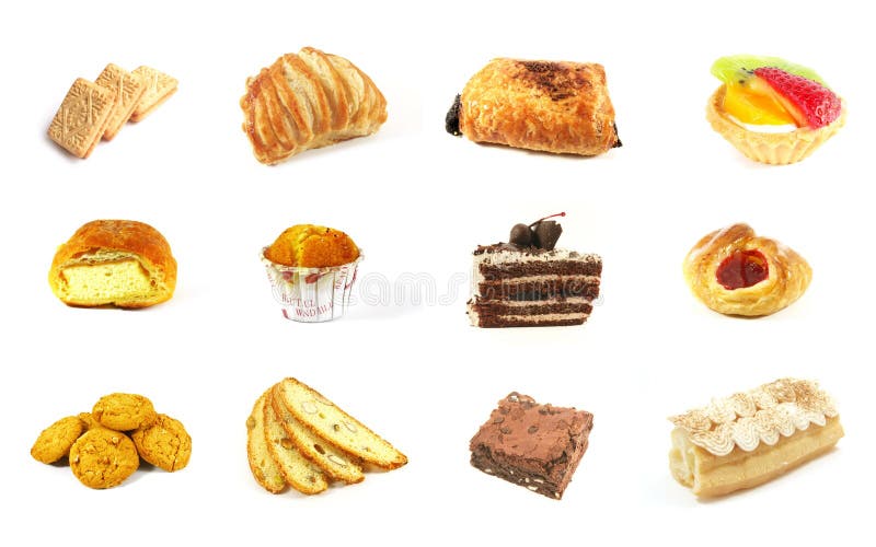 Baked Goods Series 2 Isolated on a White Background. Baked Goods Series 2 Isolated on a White Background