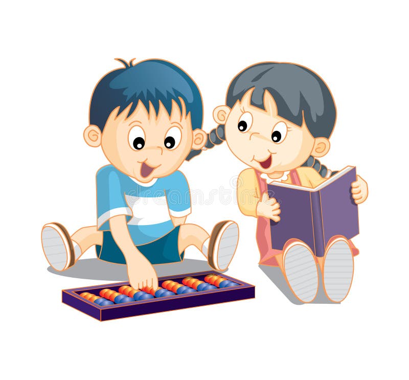 2 cute smart kids stock vector Illustration of creative 