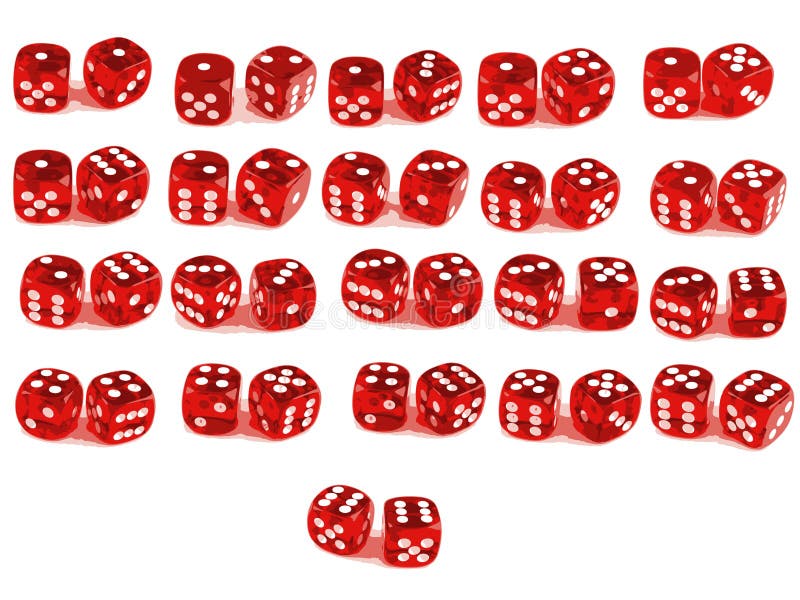 2 Dice All combinations stock vector. Illustration of jackpot 3089141