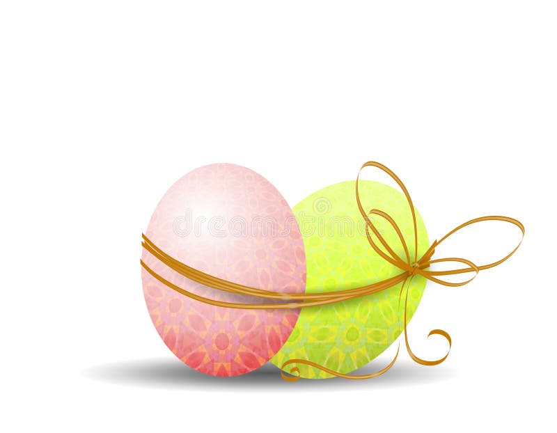 2 Easter Eggs Wrapped in String vector illustration