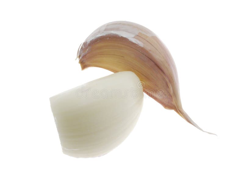 2 garlic cloves stock photo. Image of isolated, bulb, vegetable 4923600