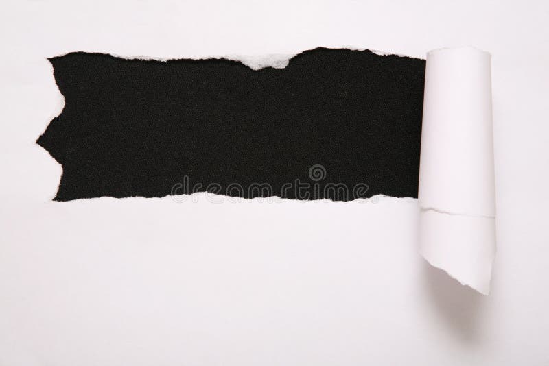 The sheet of torn paper against the black background 2. The sheet of torn paper against the black background 2