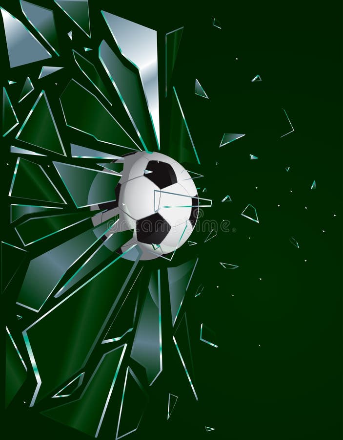 Broken Glass Soccer Ball 2 Vector Drawing. Broken Glass Soccer Ball 2 Vector Drawing