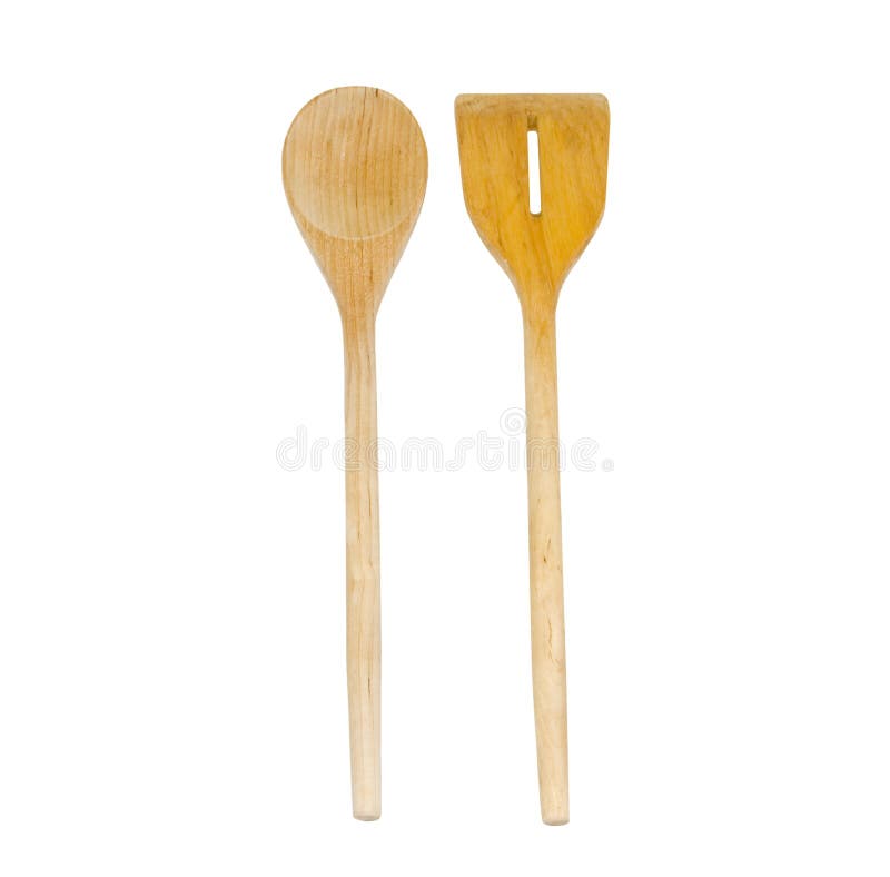 2 wooden spoons on isolated white background. 2 wooden spoons on isolated white background