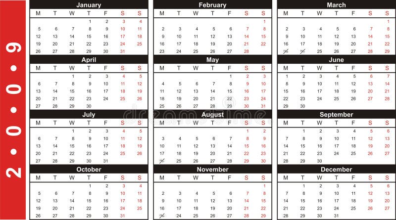 2009 business card calendar