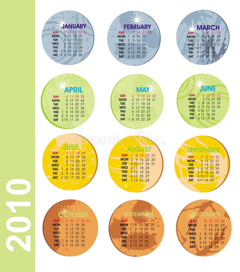 Vector illustration card calendar colored grung. Vector illustration card calendar colored grung